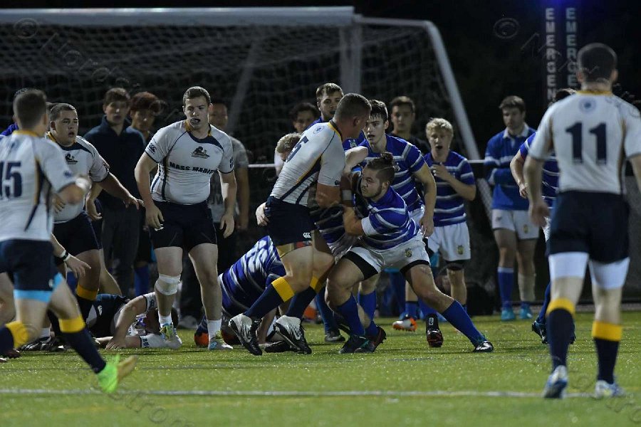 Wheaton Men\'s Rugby vs Mass Maritime.  Photo by Keith Nordstrom